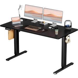 Yapamar Electric Standing Desk 55 Inch & Adjustable Height, 4 Memory PresetsQuiet Dual Motor for Office, Bedroom - Black