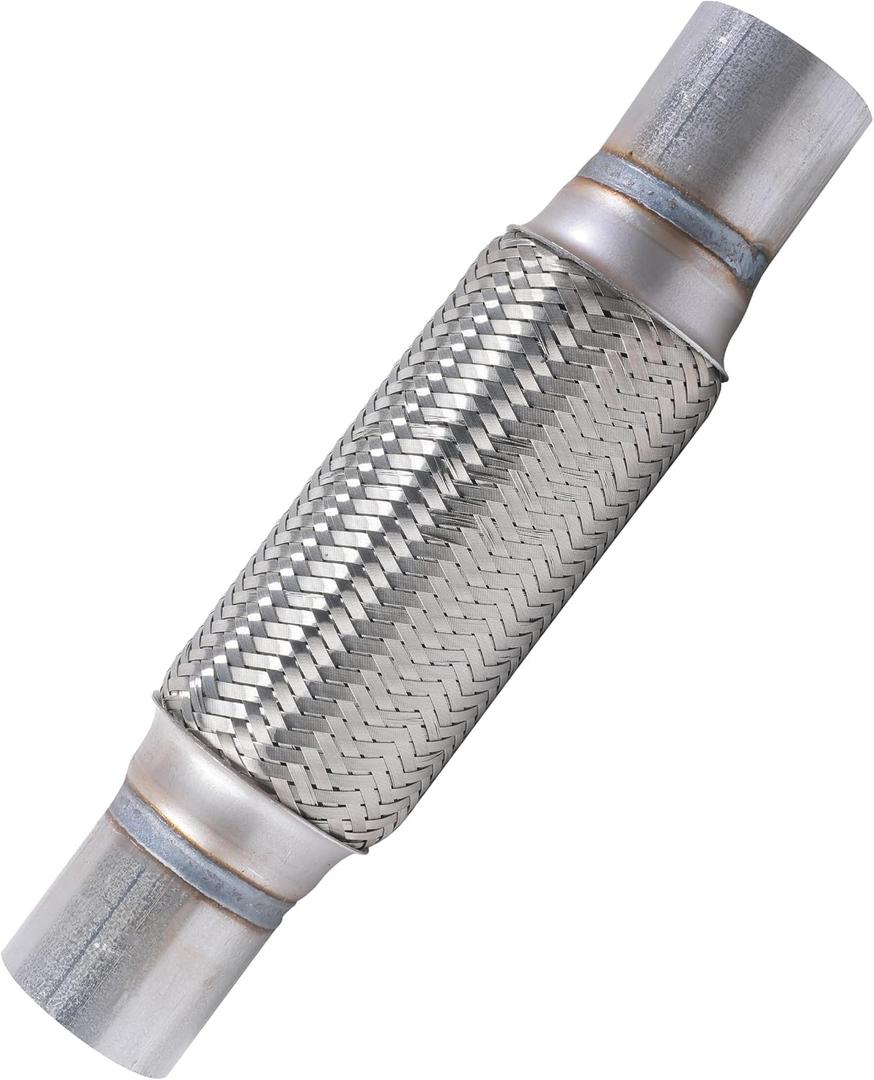 Flex Pipe,Heavy Duty Exhaust Flex Pipe,Car Accessories Stainless Steel Flexible Exhaust Pipes,Universal Muffler Tube Automotive Replacement,Suitable for Most Cars,Trucks (2"x8"/12")