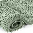 Lukery Chenille Bathroom Rugs Microfiber Bath Rugs Machine Washable Bathroom Mat Plush Bath Mats Winter Bathroom Rug Non Slip Washable Kitchen Rugs Door Mat Floor Mats (17"x24", Sage Green)