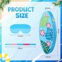 23 Inch Blue Surfboard Piata with Stick Blindfold Confetti, Hawaii Beach Theme Surfboard Piata Red Frangipani Palm Leaves Patterned for Summer Luau Birthday Party Decorations