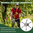 Universal Steel Wire Trimmer Head 6 Inch Wire Trimming Head Steel Wire Grass Trimmer Head for Weedeater (Silver-A)