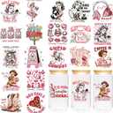 UV DTF Cup Wrap - 20 Sheet Retro Valentine UV DTF Transfer Stickers, Vintage Funny Cup Wraps for Glass, Sassy Retro Decals, DIY Crafts for Cow Girls Fans