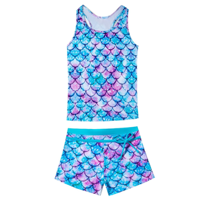 Little Girls' Summer Swimwear Two Piece Boyshort Tankini Kids Swimsuit 4XL Kids