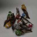 LWINGFLYER 4Inch Fake Birds Clip on Bird Ornaments for Crafts Christmas Tree Decoration Wreaths Decor Floral Arrangements, 12pcs Artificial Simulation Foam Feather Birds