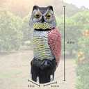 Galashield Owl Decoy to Scare Birds Away Scarecrow Fake Owl with Rotating Head 12 inch Tall (Set of 2)