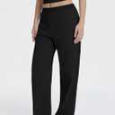 Lightweight Loose Pants for Women Casual Lounge Pants Athletic Joggers Yoga Pants with Pockets, Black,Size L