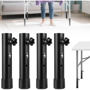 Table Leg Extender, Metal Tables Leg Extensions, Heavy Duty 4 Levels/Heights Steel Folding Tables Legs Supports, Folding Table Legs Extenders for Improving Your Back (4-Pack) (7.8 in /20cm)