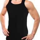 Different Touch Men Cotton Tank Top Square Cut Muscle Rib A-Shirt