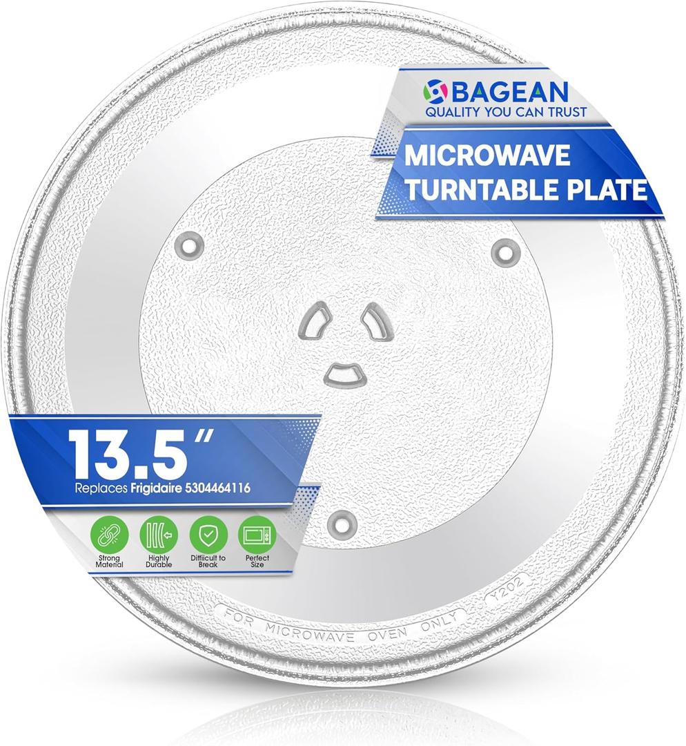 Microwave Plate Replacement 13.5 inch Fits 5304464116 Frigidaire Microwave Turntable Plate - Exact Replacement Microwave Glass Plate For Better Reheating and Cooking - Spinning Dish Tray For Oven