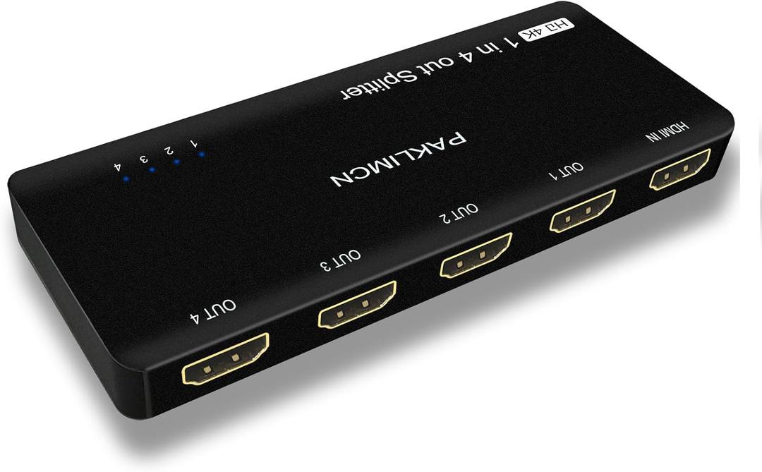 4K HDMI Splitter 1 in 4 Out for TV, Dual Monitors, Mirror Display - 3840x2160 60Hz, HDMI Splitter 1 in 2 Out,Not for Extend (4K 1in4 Out)