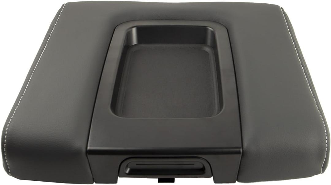 Front Seat Center Console Armrest Lid Cover with Liner Mat Black Compatible with 2014-2019 Chevrolet Chevy Silverado Suburban Tahoe GMC Sierra Yukon ,2015-2018 Cadillac Escalade, OE 22881398 22876379