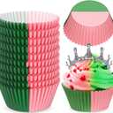 300 Pcs Pink Green Cupcake Liners Paper Baking Cups Muffin Cupcake Wrappers Witch Party Decorations for Cakes Baking Ice Cream Dessert Cheese Wedding Birthday Party Supplies(Pink Green)