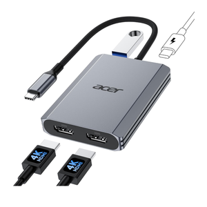 Acer USB   C  to Dual HDMI adapter 4k @60hz 4 in one adapter HDMI Splitter for Dual Monitors with 100W PD, USB 3.0, Docking Station Dual Monitor Compatible with Acer, MacBook Air/Pro, Dell XPS, HP, etc