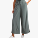CRZ YOGA Lightweight Wide Leg Cropped Pants for Women 25" - Casual Travel Work Sweatpants Summer S