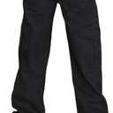 WZIKAI Cargo Pants for Women High Waisted Casual Pants Baggy Wide Leg Trousers Y2K Streetwear with 6 Pockets (X-Large, Black)