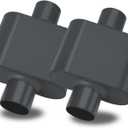 Pair of Single Chamber Performance Race Muffler 3" Center/Center Universal Steel Muffler (3 Inch)