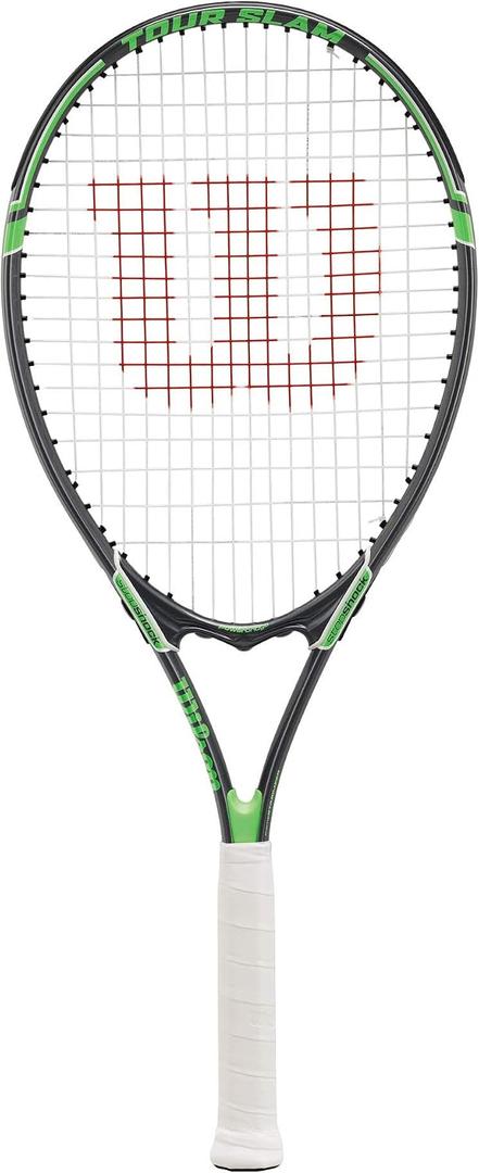 Wilson Tour Slam Adult Recreational Tennis Racket - Grip Size 4 - 4 1/2", Grey/Green