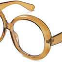 FEISEDY Oversized Blue Light Blocking Glasses Women Men Retro Big Round Frame Eyewear Clear Lens Computer Glasses B2997