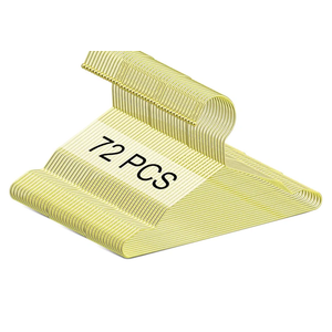 Jetec 72 Pcs 12 Inch Gold Kids Baby Hangers Strong Metal Children's Closet Clothes Hangers for Space Saving, Hanging Coats, Pants & Clothes (Gold)