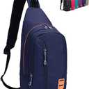 Peicees Small Sling Backpack Waterproof Unisex Shoulder Bag Chest Crossbody Daypack