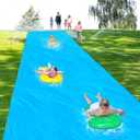 40'x7.5' Slip Lawn Water Slide - Giant Slip Splash and Slide Summer Slip Water and Slides Heavy Duty for Outdoor Backyard Lawn Summer Party with 2 Bodyboards and 20 Stakes