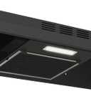 Under Cabinet Range Hood 30 inch, Ducted/Ductless Convertible Kitchen Stove Hood, Stainless Steel Vent Hood w/Rocker Button Control, 2 Speeds Exhaust Fan, 280CFM, Black