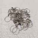 50 Pcs 2 Inch Silver Curtain Rings with Clips, Openable Metal Drapery Rod Rings with Hooks, Rustproof Curtain Ring Hooks for Bedroom, Living Room, Bathroom
