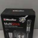 Mueller Multistick 5-in-1 Immersion Blender Handheld, 12 Speed Hand Mixer - Turbo Boost, Heaviest Duty Copper Motor, Titanium Blades Hand Blender, Milk Frother Wand, Whisk, Beaker, Chopper, Grey (Gray)