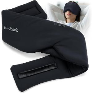 Luxury Bluetooth 5.4 Sleep Mask for Adults - Ice Fiber Cooling & HD Sound, 100% Light Blocking Adjustable Eye Cover for Travel & Side Sleepers - Soft Sleep Headphones with 10H Playtime (Black)