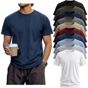 10 Pack Men's Big and Tall Shirt Short Sleeve Cotton Tee Loose Fit Top (6X-Large, Black, Army Green, Navy Blue, Dark Gray, Khaki, Wine Red, Haze Blue, Light Haze Blue, Light Gray, White) 10 Pack Men's Big and Tall Shirt Short Sleeve Cotton Tee Loose Fit Top (6X-Large, Black, Army Green, Navy Blue, Dark Gray, Khaki, Wine Red, Haze Blue, Light Haze Blue, Light Gray, White)