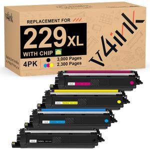 TN229XL Compatible Toner Cartridge for Brother TN229XL TN-229XL TN229 XL to use with MFC-L3780CDW MFC-L3720CDW HL-L3280CDW HL-L3220CDW MFC-L3765CDW HL-L3300CDW HL-L3295CDW Printer (4 Packs)