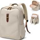 Laptop Backpack for Women,Casual Work Business Backpacks Purse Carry on Travel Backpack,15.6 Inch,Apricot