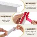 Pangda Baseboard Corners Blocks Self Adhesive Rubber Safety Corner Protectors Proofing Edge Guard Corner Cushion for Wall Furniture Edge(White,12 Pcs)