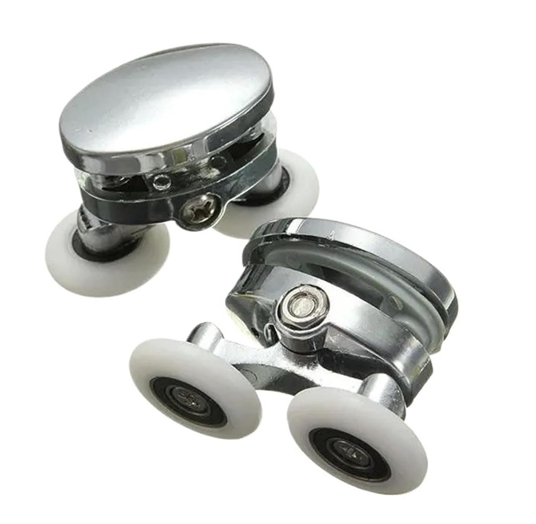 2Pcs 25mm Shower Door Rollers Zinc Alloy Bathroom Wheel Accessories Glass Hardware