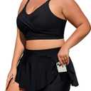 Theenkoln Womens Plus Size Bikini: Two Piece High Waisted Bathing Suit Sporty Modest Tummy Control Swimsuit (53purple Floral) 24 Plus