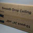 2ft x 4ft Drop Ceiling TilesSmooth White PVC Ceiling Panel 24 x 48in. Waterproof, Washable and Fire-Rated - Reusable - High-Grade PVC to Prevent Breakage-Package of 10 Tiles