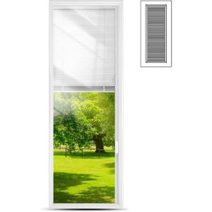 Pushglossy 22 x 64 Entry Door Glass Insert White Add On Blinds for Raised Frame Doors Exterior Front Door Window Inserts Replacement Kit for Home Improvement