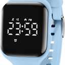 Kids Watches for Girls Boys Digital Sport Watch with Step Counter Pedometer Vibration Alarm Clock, No App Waterproof Fitness Tracker Kids Watch Boys Girls Teens Students Ages 5-16 (007-E-SkyBlue)