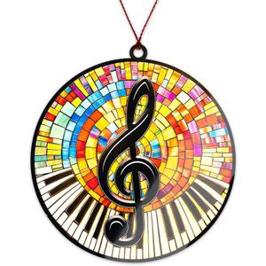 Music Teacher Gifts for Men Women, Suncatcher Christmas Ornaments 2026 for Christmas Decorations, Musician Gifts for Women Men Friends Teachers, Music Note Ornament Hanging Decor, Xmas Ornaments