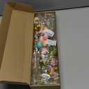 4pcs Artificial Easter Spray Vine with Pastel Easter Eggs and Berries- Decorative Spring Floral Stems-Egg Twig Branches for Floral Arrangement-Centerpiece Wreath Decoration