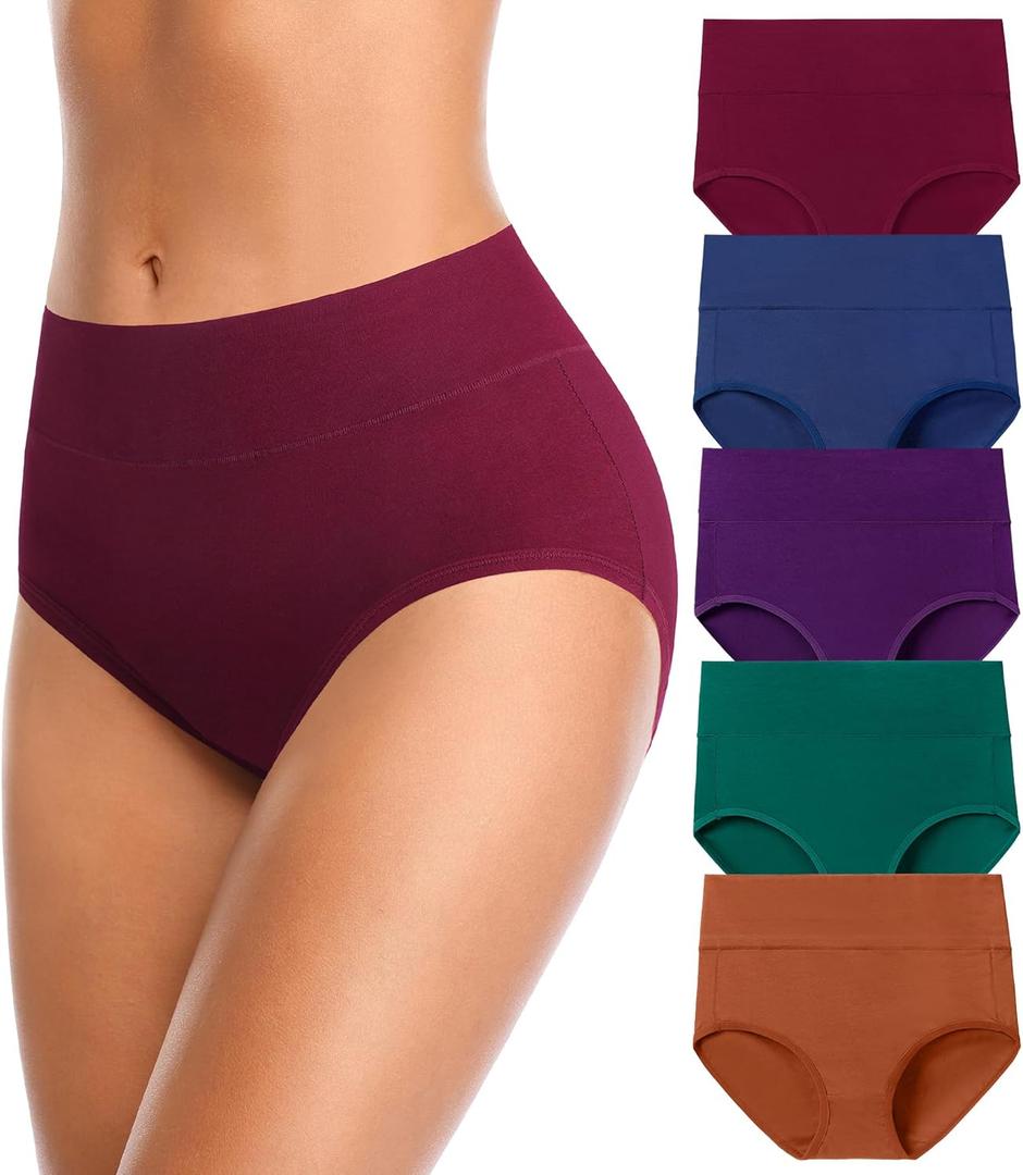 JUYINA Underwear Womens Pack, Womens Underwear High Waisted Cotton Postpartum Tummy Control Briefs Breathable C Section Ladies Panties Large