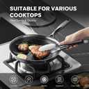 Hybrid Nonstick 12-Inch Frying Pan with Lid,Non stick Frying Pan,PFAS PFOA PTFE Free,Stay-Cool Handle, Dishwasher-Friendly, Oven-Safe Up to 600F, Induction Ready, Compatible with All Cooktops