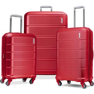 American Tourister Stratum 2.0 Hardside Expandable Luggage with Spinners | Red | 3PC (CO/MED/LG), 3-Piece Set