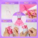 Anpro 650+Pcs Fashion Designer Kit for Girls with 2 Mannequins, DIY Arts & Crafts Kit for Girls Age 6-12 Toys, Doll Clothes Making Sewing Kit -Pink