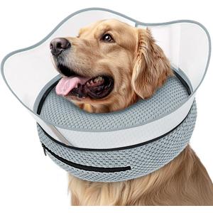Supet Raised Inflatable Dog Cone Alternative Collars for After Surgery, Dog Donut Collar After Surgery, Soft Pet Cone for Dogs to Stop Licking Large