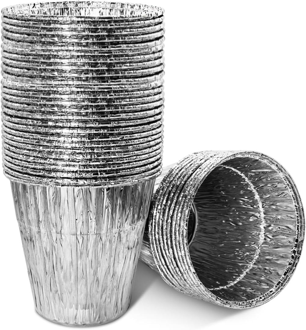 Grease Bucket Liner for Traeger BAC608 Grease & Ash Keg, Drip Tray Liners for Timberline, Ironwood, Woodridge Pellet Grills and Flatrock, Drip Bucket Cup for Pit Boss, 6.3 x 6.0, 25Pack