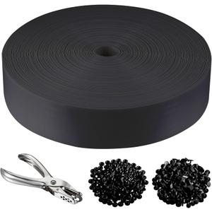 Chain Link Fence Privacy Strip, 246 ft. Fence Privacy Strip, (Includes 200 Clasps + One Hole Punch) BlackSuitable for Decks, patios,grates, Wire mesh and More.