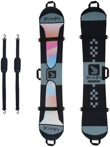 SkyPath Snowboard Cover Sleeve Case with Rubber Bumpers Adjustable Soft Cover with Detachable Double Shoulder Straps