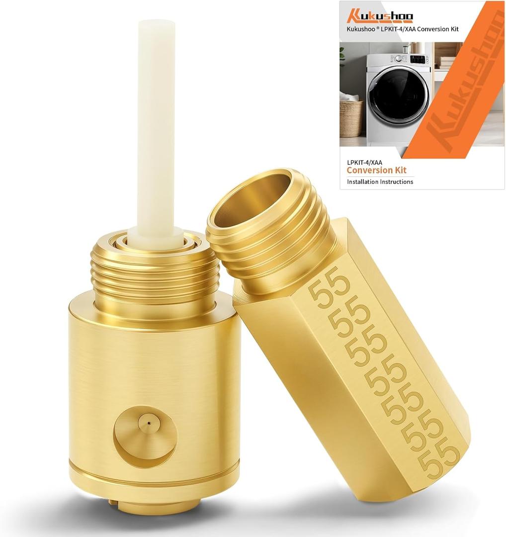 LPKIT-4/XAA Conversion Kit for Samsung 20K BUT Dryers - Conversion Kit Nat. Gas to LP Gas, Brass Material, Includes Installation Instruction LPKIT-4, Compatible with DVG20A5370, DVG20T6000