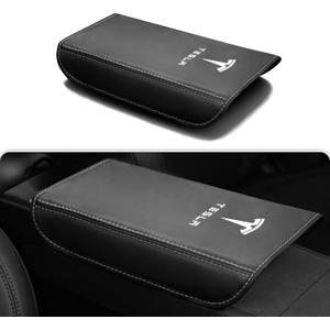 Polwlamks Center Console Armrest Cover for Model Y / 3, Soft Leather Pad Armrest Protector Compatible with New Tesla Refresh Model Y (2020-2026) / Model 3 (2019-2025), Tesla Armrest Box Cushion
